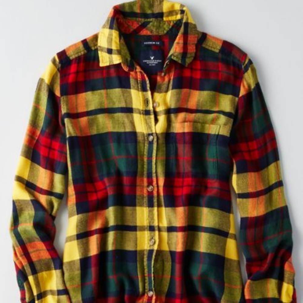 Aerie SOFT FLANNEL BOYFRIEND SHIRT XXL